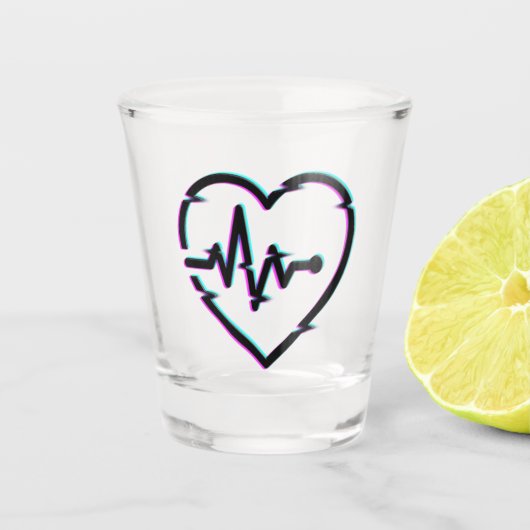 Herzstück Karo Shotglas Schnapsglas (Vorderseite)