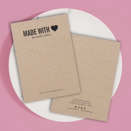 Herzstück mit Liebe Kraft Earring Display Card