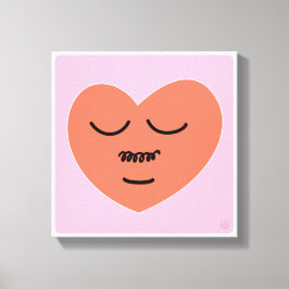 Herzstück - mit Schnurrbart Leinwanddruck