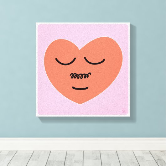 Herzstück - mit Schnurrbart Leinwanddruck (Insitu (Holzboden))