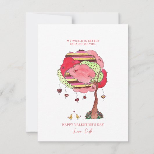 Herzstück Tree Valentine Feiertagskarte (Vorderseite)