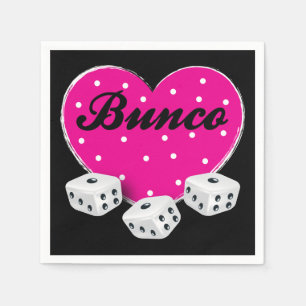 Herzstück Valentine Bunco Rosa mit Würfeln Serviette