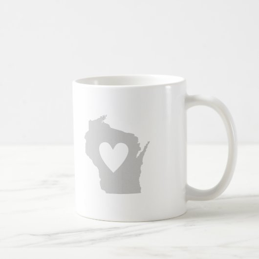 Herzstück Wisconsin Staat Silhouette Kaffeetasse (Rechts)