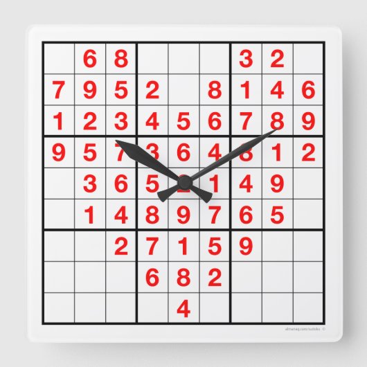 Herzsudoku Uhr mit herunterladbarem Puzzle (leicht (Vorderseite)
