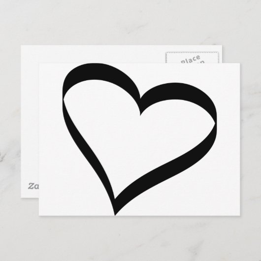 Herzsymbol Postkarte (Vorne/Hinten)