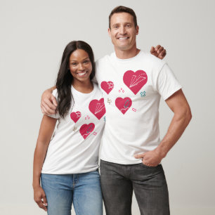 Herzsymbole mit Bildungselementen für Kreativität T-Shirt