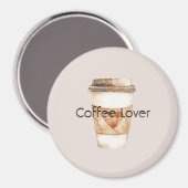 Herztasse Kaffee mit Sahne Magnet (Vorderseite/Rückseite)