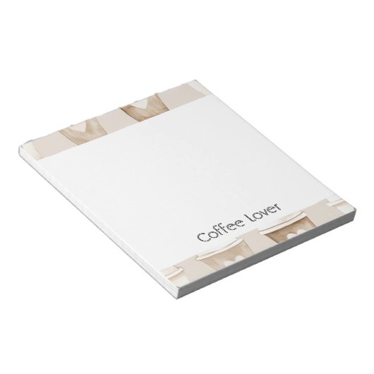 Herztassen für Creme-Kaffee Notizblock (angewinkelt)