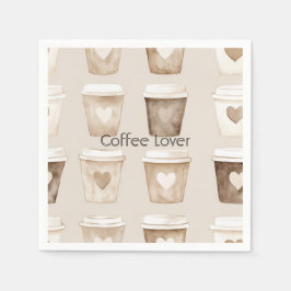 Herztassen für Creme-Kaffee Serviette