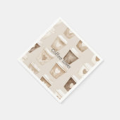 Herztassen für Creme-Kaffee Serviette (Ecke)