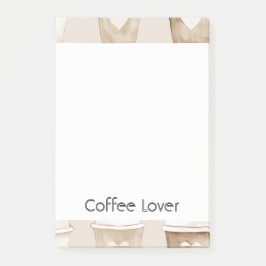 Herztassen für Kaffee mit Creme Post-it Klebezettel