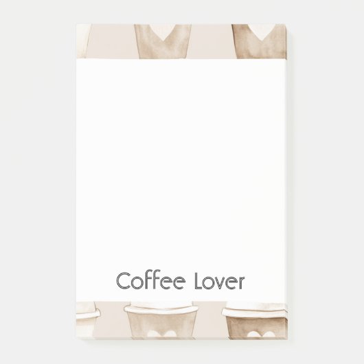 Herztassen für Kaffee mit Creme Post-it Klebezettel (Vorderseite)