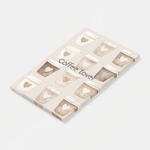 Herztassen für Kaffee mit Creme Post-it Klebezettel
