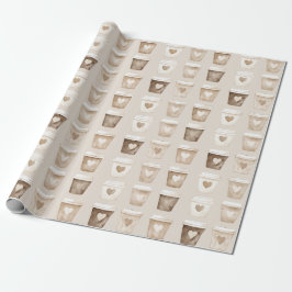 Herztassen für Kaffee mit Sahne Geschenkpapier