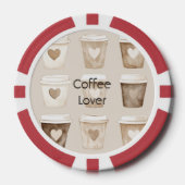 Herztassen für Kaffee mit Sahne Pokerchips (Vorderseite)
