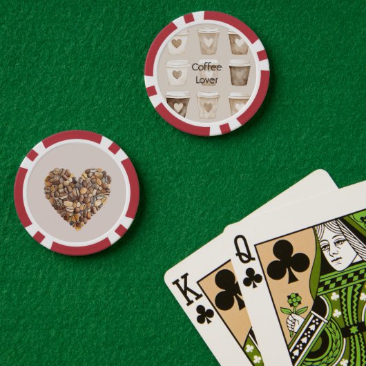 Herztassen für Kaffee mit Sahne Pokerchips (Pokertisch (doppelt))