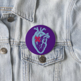 Herztasten Blau/Lila Button