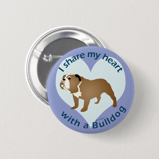 Herzteilen - BULLDOG Button (Vorne & Hinten)