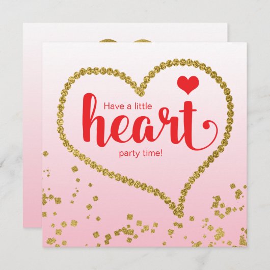 Herzthema Family Wiedersehen Geburtstagsparty Einladung (Vorne/Hinten)