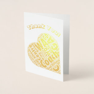 Herzthema Netball Coach Danke Gold Folienkarte