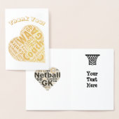 Herzthema Netball Coach Danke Gold Folienkarte (Anzeige)