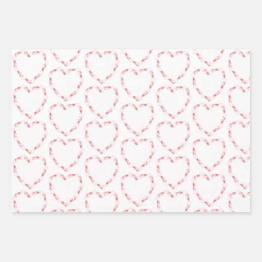Herzthema Valentinstag Geschenkpapier Set (Vorderseite 3)