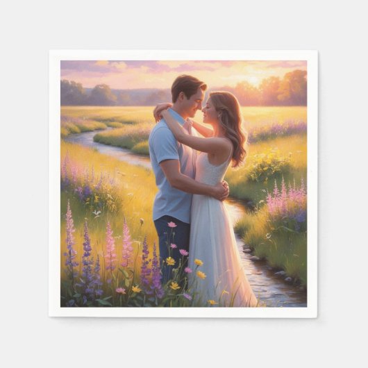 Herztisch: Eine Napkin-Geschichte" Serviette (Vorderseite)