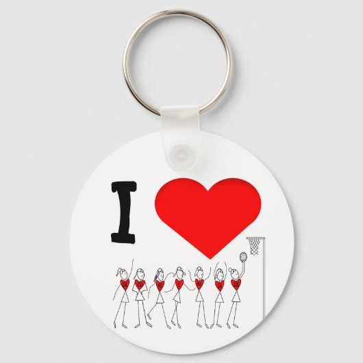 Herztonpositionen in Liebe Netball Schlüsselanhänger (Vorderseite)