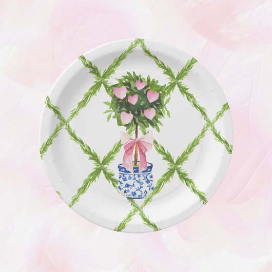 Herztopiar am Valentinstag, grandmillenial Pappteller