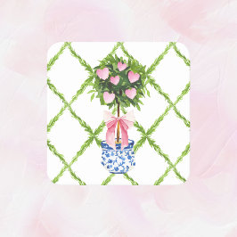 Herztopiar am Valentinstag, grandmillenial Rechteckiger Pappuntersetzer