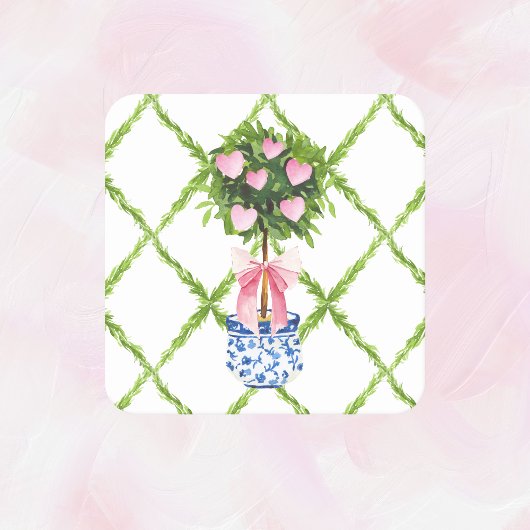 Herztopiar am Valentinstag, grandmillenial Rechteckiger Pappuntersetzer