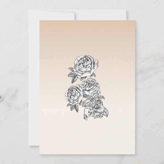 Herztoves Rose Rosa Probe Abendessen Einladung (Rückseite)