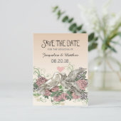 Herztoves Rose Rosa Romance - Save the Date Ankündigungspostkarte (Stehend Vorderseite)