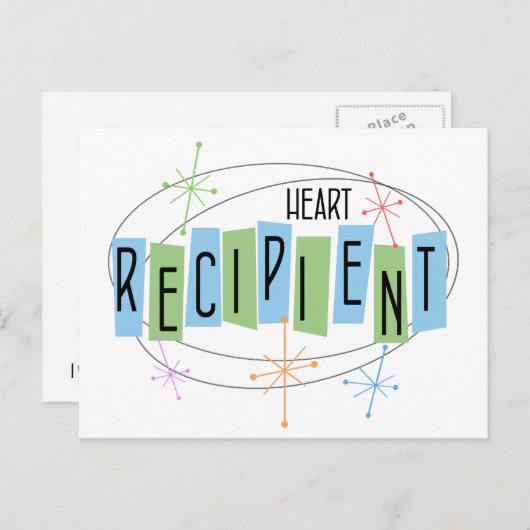 Herztransplantatempfänger Postkarte (Vorne/Hinten)