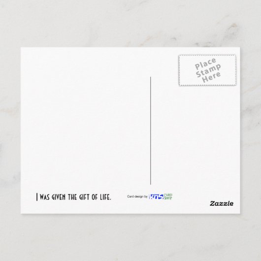 Herztransplantatempfänger Postkarte (Rückseite)