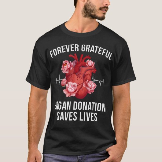 Herztransplantations-Überlebender mit dankbarem He T-Shirt (Vorderseite)