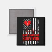 Herztransplantations-Überlebender US-Flagge Herztr Magnet (Vorderseite/Rückseite)