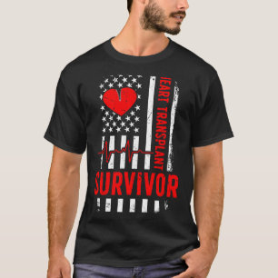 Herztransplantations-Überlebender US-Flagge Herztr T-Shirt