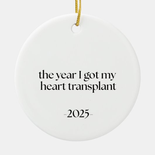 Herztransplantationsdatum Keramik Ornament (Vorne)