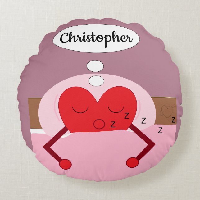 Herzträume Rosa und Lila Rundes Kissen (Vorderseite)