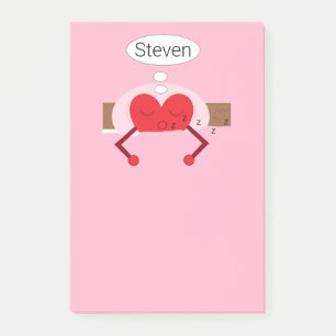 Herzträume Schatten von Rosa Post-it Klebezettel