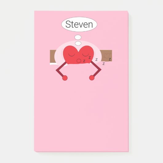 Herzträume Schatten von Rosa Post-it Klebezettel (Vorderseite)
