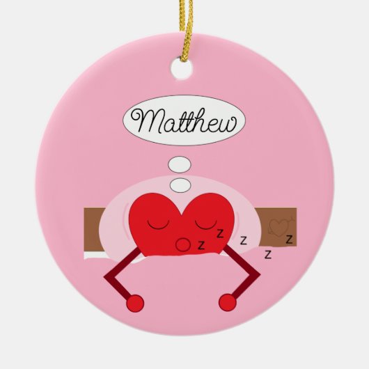 Herzträume Schattierungen in Rosa: Keramik Ornament (Vorne)