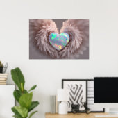 *~* Herztrocknende Rose Angel Wings AP78 Opal Post Poster (Heimbüro)