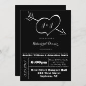 Herztypografie Probe Dinner Einladungen (Vorne/Hinten)