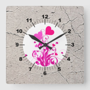 Herzuhr Quadratische Wanduhr