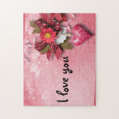 Herzund Blumevalentine-Puzzlespiel Puzzle (Vertikal)