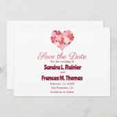 HerzValentine-Rote Rose Speichern Sie die Datumska Save The Date (Vorne/Hinten)