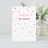 HerzValentine Theme Kinderdusche Danke Karte (Stehend Vorderseite)