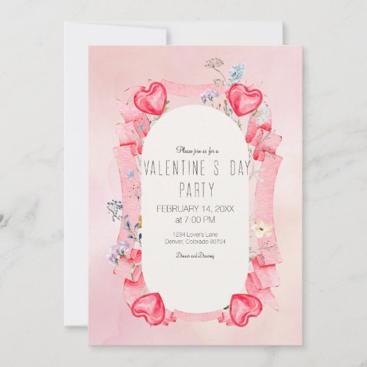 HerzValentinstag Einladung (Vorderseite)